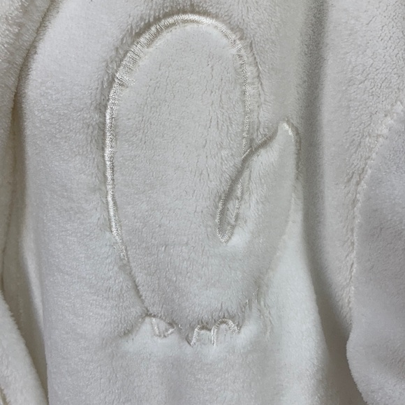 DKNY Ivory White Plush Logo Short Robe - Picture 3 of 6